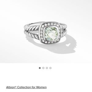 Petite Albion® Ring with Prasiolite and Pavé Diamonds